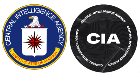 Old and new CIA logos side by side